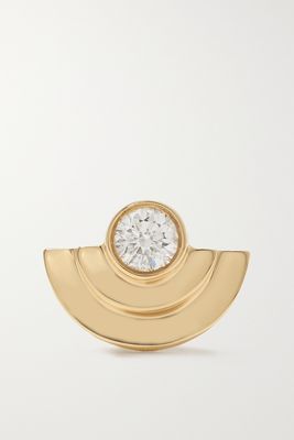 Azlee - Petite Staircase 18-karat Gold Diamond Single Earring - one size