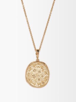 Azlee - Zodiac Diamond & 18kt Gold Necklace - Womens - Yellow Gold