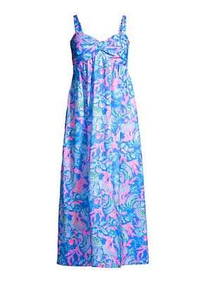 Azora Cotton Floral Midi-Dress