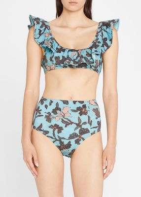 Azores Ruffled Bikini Top