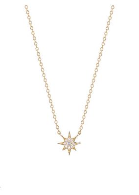 Aztec 14K Yellow Gold Diamond North Star Necklace