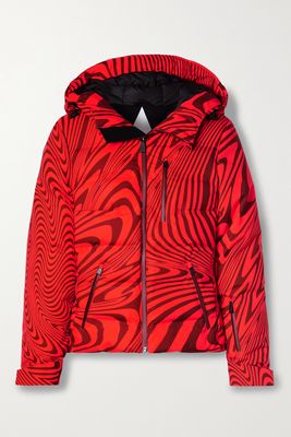 Aztech Mountain - Minnie Nuke Hooded Printed Quilted Down Ski Jacket - Red