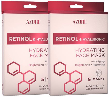 Azure Retinol and Hyaluronic Hydrating Face Mas k - 10 Pack