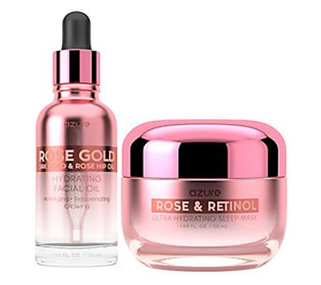 Azure Rose Collection Gift Set: Sleep Mask and Facial Oil