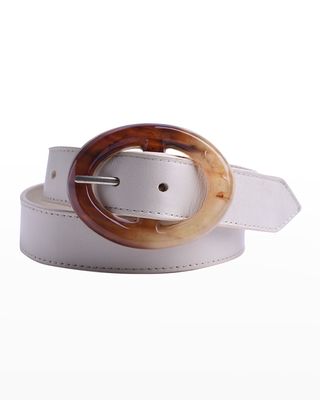 Azza Oval Buckle Leather Belt