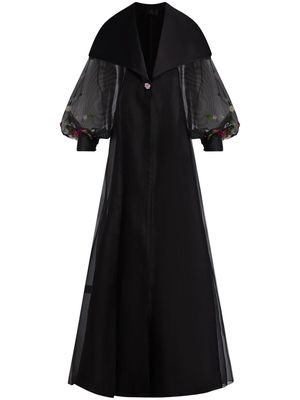 AZZALIA floral-embroidered layered maxi dress - Black