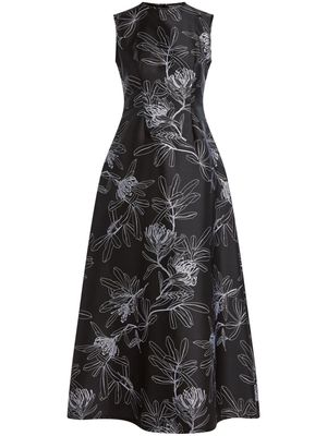 AZZALIA floral-print satin maxi dress - Black