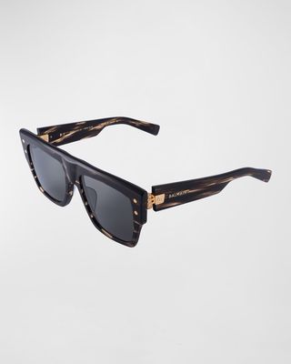 B-I Square Acetate & Titanium Sunglasses