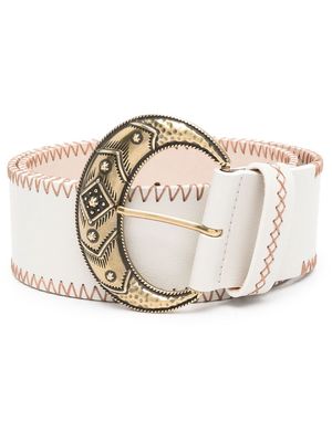 B-Low The Belt decorative-buckle leather belt - White
