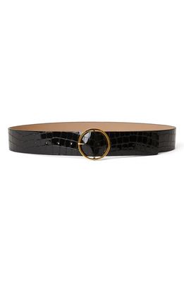 B-Low the Belt Molly Croco Luster Embossed Leather Belt in Black Gold