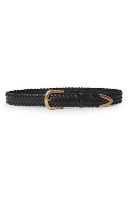 B-Low the Belt Tiana Woven Leather Belt in Black Brass