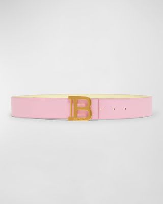 B-Monogram Reversible Wide Leather Belt