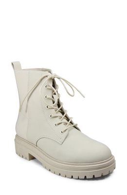 B*O*G COLLECTIVE B.O.G. Collective Cascade Faux Leather Combat Boot in Cream