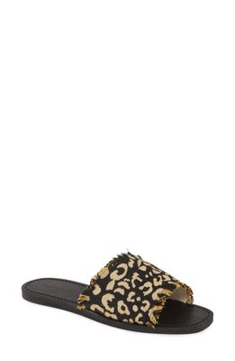 B*O*G COLLECTIVE Band of Gypsies Marina Slide Sandal in Black Leopard Print Canvas