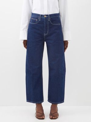 B Sides - Lasso High-waist Cropped Denim Jeans - Womens - Indigo