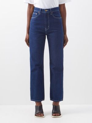 B Sides - Plein High-rise Straight-leg Jeans - Womens - Indigo