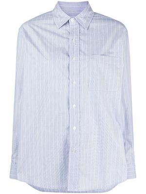 B SIDES stripe-print long-sleeved shirt - Blue