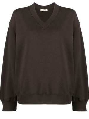 B SIDES V-neck cotton sweatshirt - Brown