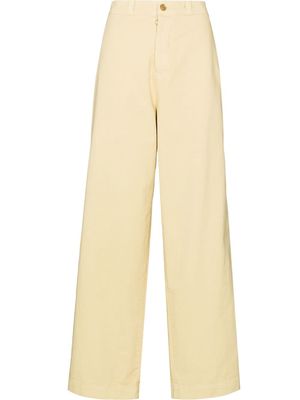 B SIDES wide-leg cotton chino trousers - Yellow