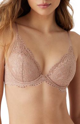b. tempt'D by Wacoal Ciao Bella Plunge Neck Lace T-Shirt Bra in Roebuck