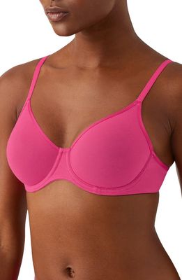 b. tempt'D by Wacoal Cotton to a Tee Underwire Unlined Bra in Raspberry Sorbet