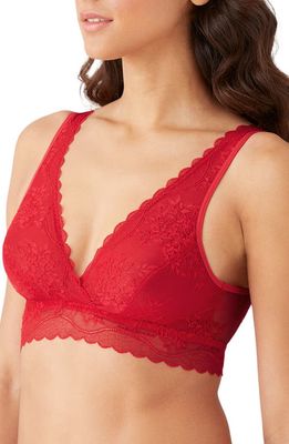 b. tempt'D by Wacoal No Strings Attached Plunge Bralette in Crimson Red