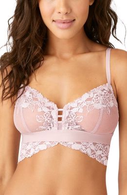 b.tempt'D by Wacoal Opening Act Lace & Mesh Bralette in Blush Pink