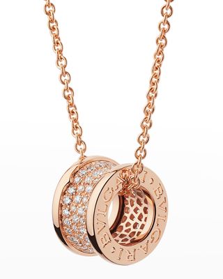B.Zero1 18k Rose Gold Necklace with Diamonds