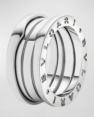 B.Zero1 18k White Gold 3-Band Ring, EU 54 / US 6.75