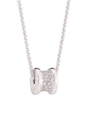 B.zero1 18K White Gold & Pavé Diamond Necklace - White Gold - White Gold