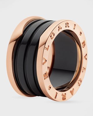 B. Zero1 Pink Gold Black Ceramic Ring, EU 52 / US 6