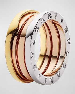 B. Zero1 Tricolor 18k Gold 3-Band Ring, EU 53 / US 6.25