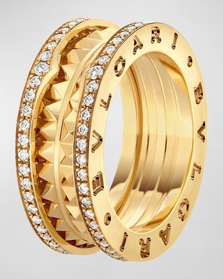 B.Zero1 Yellow Gold Diamond Edge Ring, EU 57 / US 8