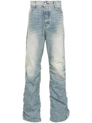 B1ARCHIVE shirred-effect flared-leg jeans - Blue