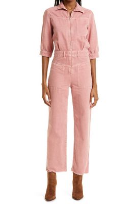 ba & sh Dova Cotton & Linen Jumpsuit in Pink