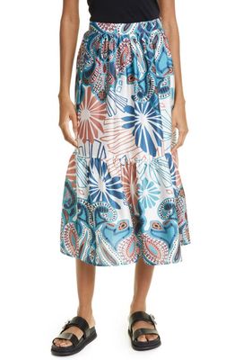ba & sh Janel Mixed Print Skirt in Turquoise