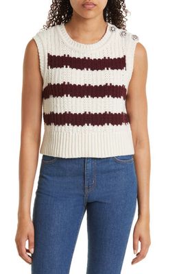 ba & sh Soju Stripe Sleeveless Sweater in Ecru