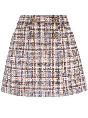 Ba&Sh A-line tweed miniskirt - Neutrals