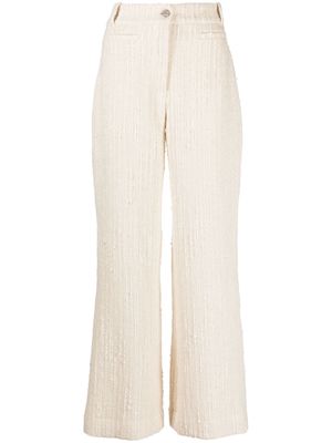 Ba&Sh Amour tweed straight-leg trousers - Neutrals