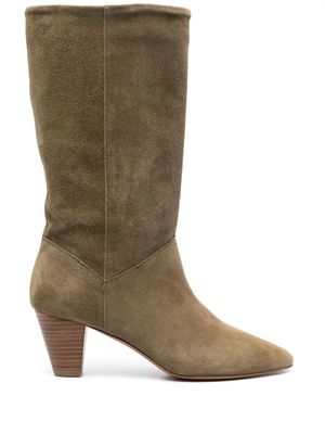 Ba&Sh ankle-knee suede leather boots - Green