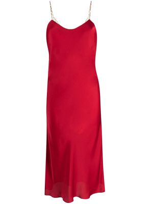 Ba&Sh bead-embellished slip midi dress - Red