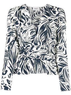 Ba&Sh botanical-print V-neck blouse - Neutrals