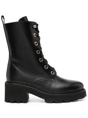 Ba&Sh Cimo 80mm lace-up leather boots - Black