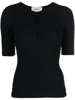 Ba&Sh cut-out detail ribbed-knit top - Black