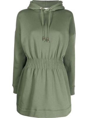 Ba&Sh Ditsy smock-waist hoodie dress - Green