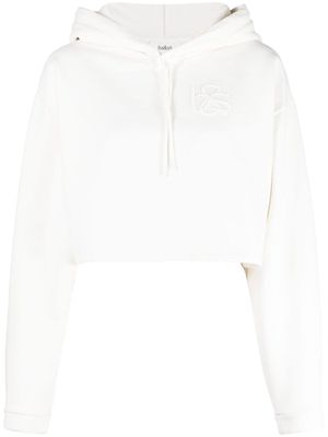 Ba&Sh embroidered-logo cropped hoodie - White