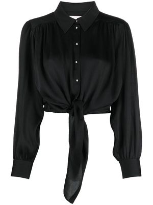 Ba&Sh Feria satin front-tie blouse - Black