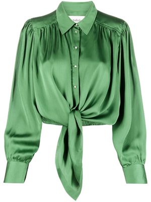 Ba&Sh Feria satin front-tie blouse - Green