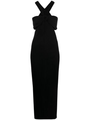 Ba&Sh gathered ribbed-knit maxi dress - Black