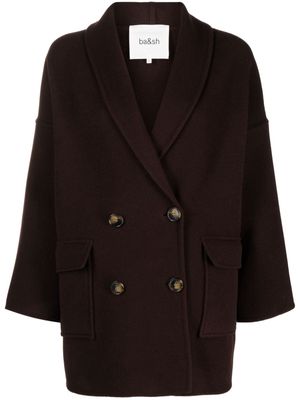 Ba&Sh Ginta double-breasted felted coat - Brown